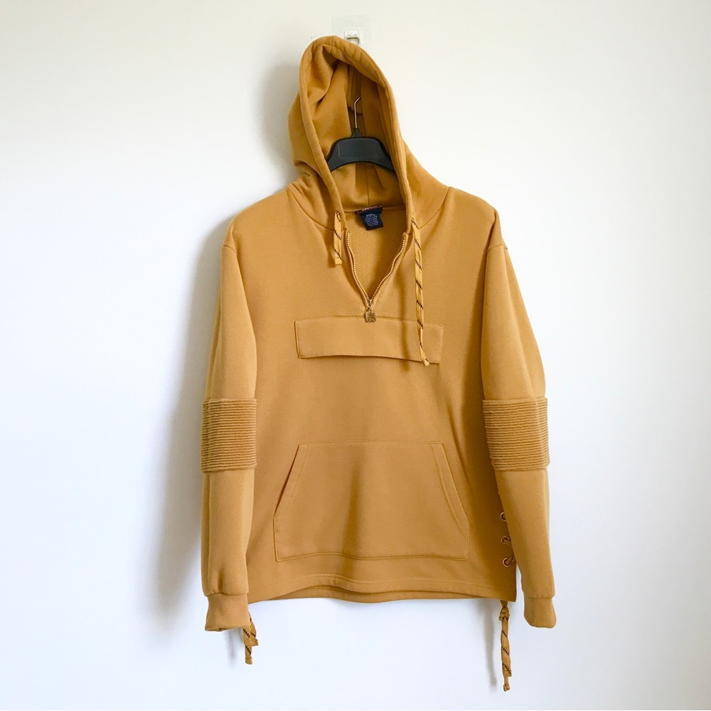 Red Ape Men's Sweatshirt Pullover Hoodie Yellow Size L